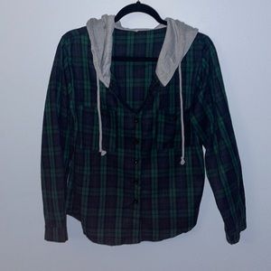 Flannel with Hood. Size M.